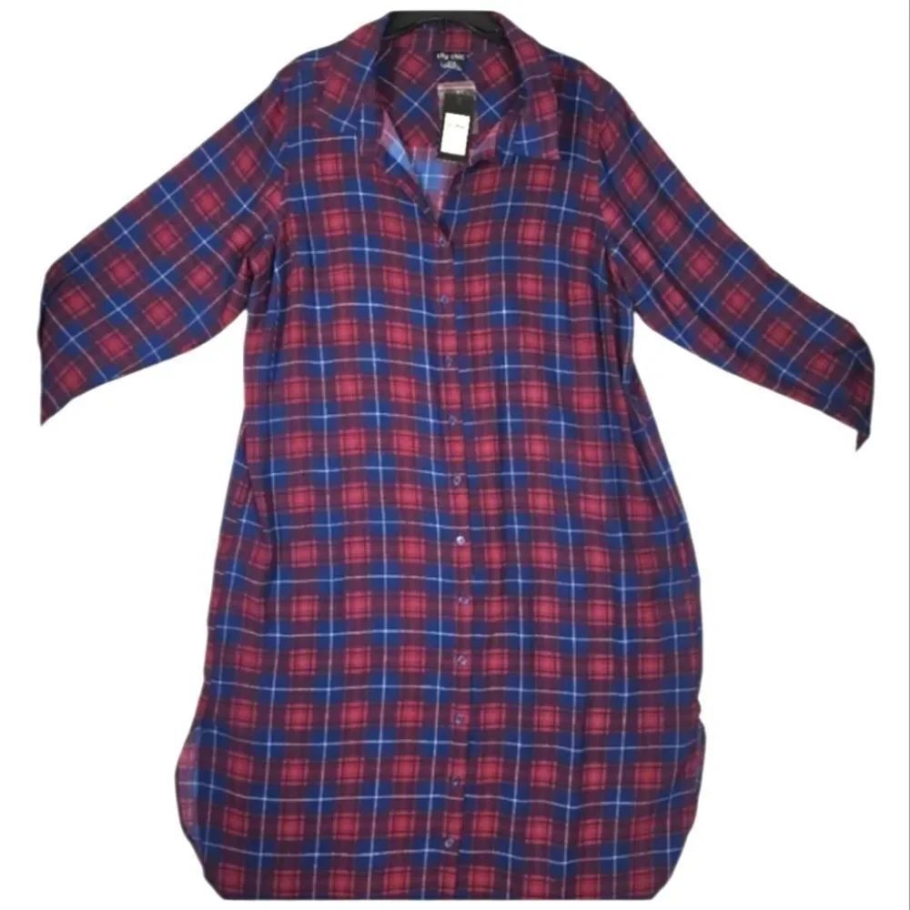 City Chic Plaid Button-Up Shirt Dress – Size Plus Size Medium/18 (NWT)
